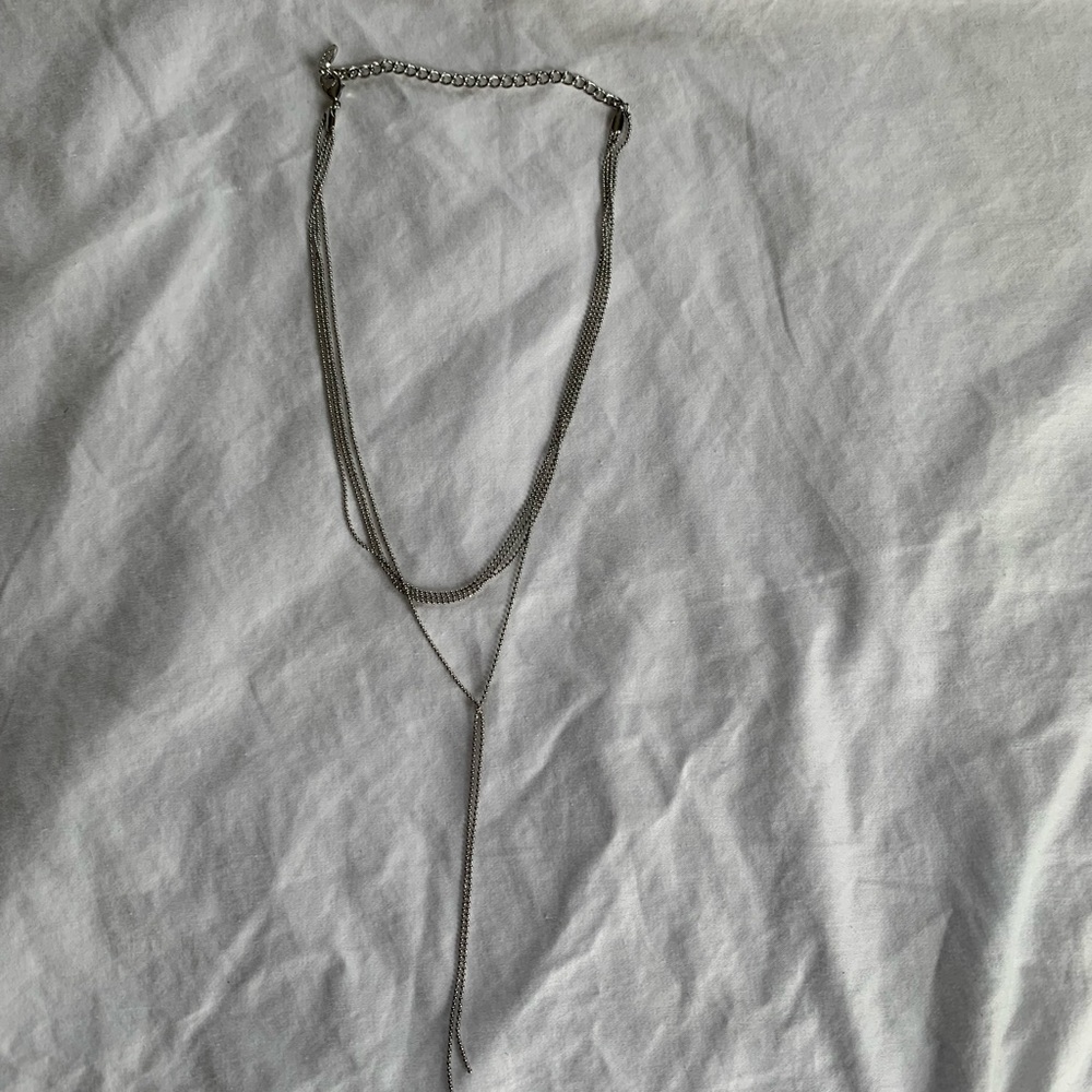 80R silver layered necklace. Never worn!